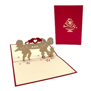 Cupidon Ange Saint Valentin Carte Pop-Up 3D Carte de Saint Valentin Carte de Couple Carte d'Ange Carte de Voeux Carte de Noël Ange de Noël