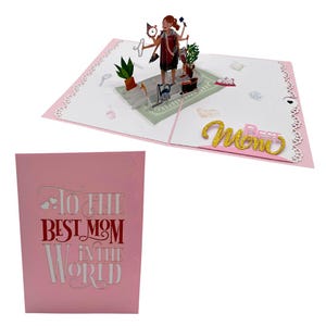 Biglietto pop-up 3D per la festa della mamma "Alla migliore mamma del mondo" Biglietto di compleanno fatto a mano e con amore, regalo per la festa della mamma, regalo per la festa della mamma