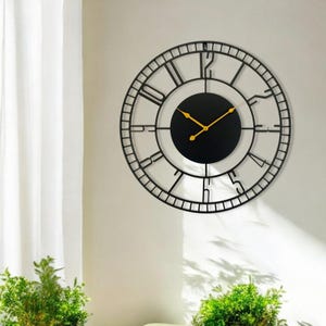 Oversized Metal Wall Clock Modern Metal Wall Art Unique Decorative Living Room Clock Home Decor for Wall Housewarming Gift