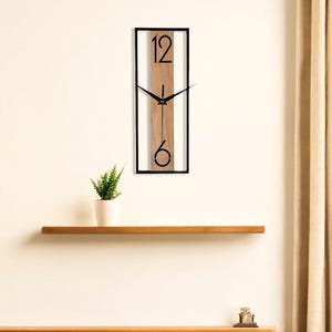 Minimalist Rectangle Wall Clock – Modern Silent Non Ticking Design for Home Office Decor – Contemporary Wall Art and Stylish Gift Idea