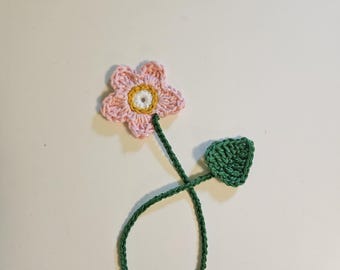 100% Cotton Crochet Flower Bookmark – Colorful Yarn Page Marker