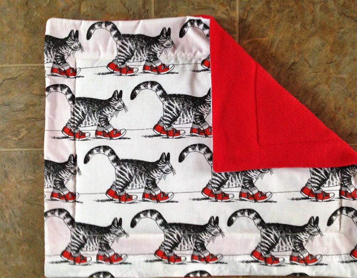 Kliban Cat Catnip Blanket Luxury SHERPA Back Fabric Etsy