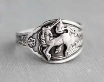 Unicorn Spoon Ring. Dainty Ring