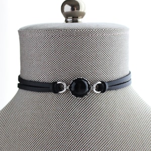 Black Onyx Choker. 14 Leather colors to choose from