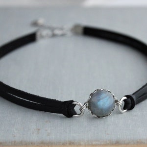 Labradorite Leather Choker