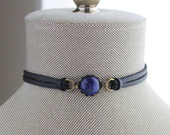 Lapis Lazuli Choker. 14 Leather colors to choose from