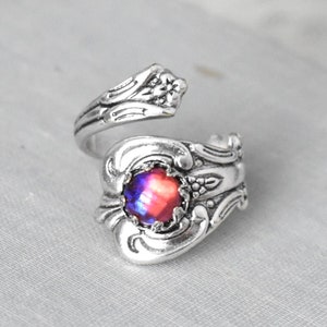 Dragons Breath Mexican Fire Opal Spoon Ring. (The ORIGINAL) 22 Opal/Gemstone options