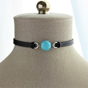 Turquoise Choker. 14 Leather colors to choose from