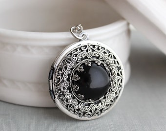 Onyx Locket Necklace