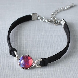 Mexican Fire Opal Leather Bracelet. Boho Bracelet. 9 Opal Color Options