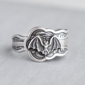 Bat Spoon Ring. Dainty Ring.