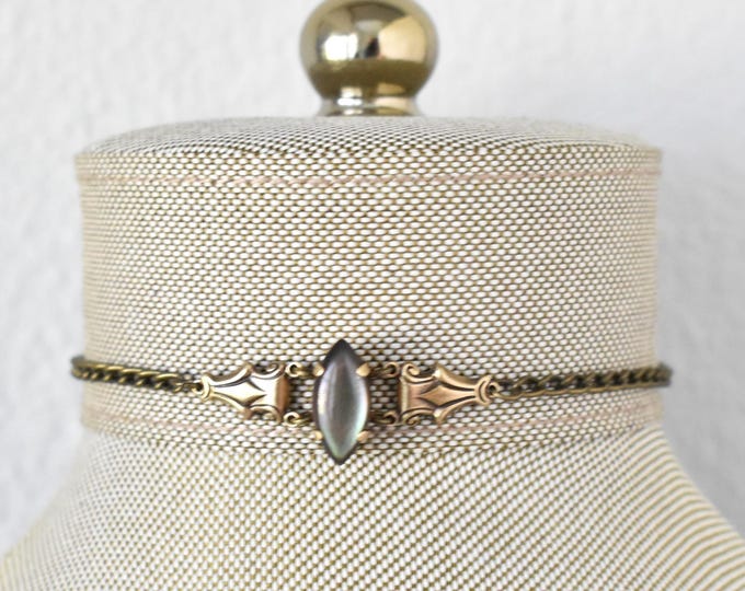 Black Pearl Choker. 16 Gemstone Options