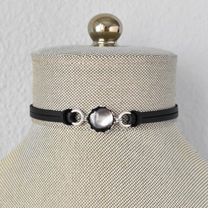 Black Pearl Leather Choker