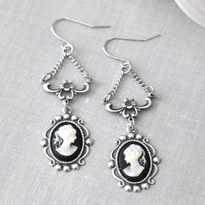 Cameo Earrings. Lady Cameo. Victorian Earrings. 3 Cameo Color Options.