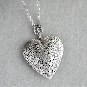 Silver Heart Locket Necklace