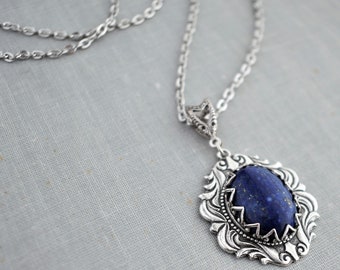 Lapis Lazuli Necklace. Gemstone Necklace