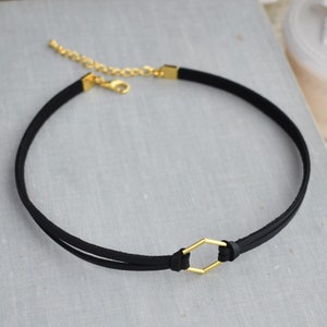Black Leather Choker O Ring Choker Handmade Unique Choker