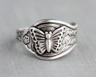 Butterfly Spoon Ring. Dainty Ring