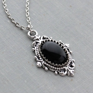 Black Onyx Necklace. Gemstone Necklace. - Etsy