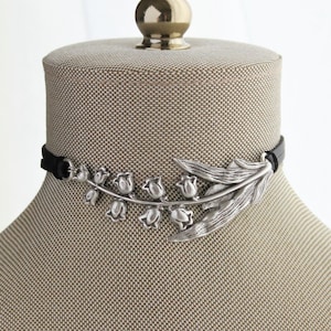 Lily of the Valley Leather Choker. Choose from 14 leather colors