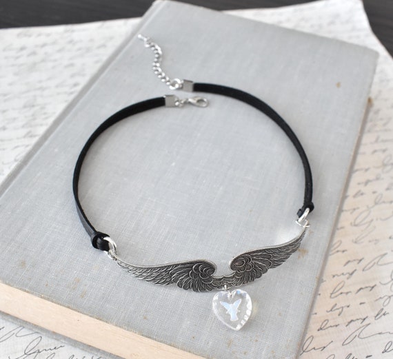 Guardian Angel Leather Choker. Over 20 Leather or Suede colors to choose from