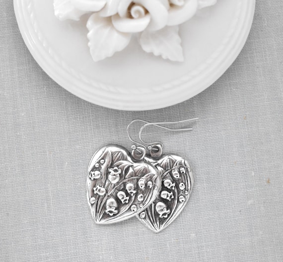 Lily of the Valley Heart Earrings