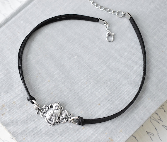 Cat Leather Choker. Choose from 19 leather colors