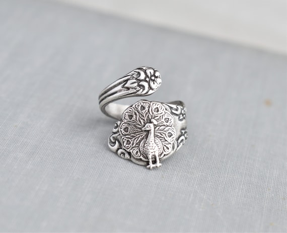 Peacock Spoon Ring