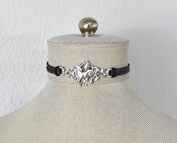 Unicorn Leather Choker. Choose from 20 leather colors
