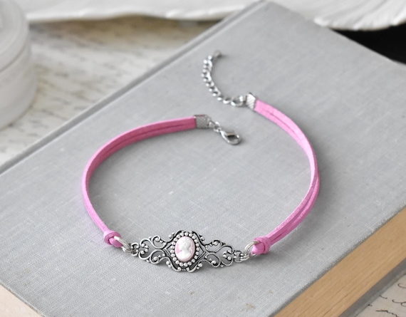 Pink Lilac Cameo Choker. 7 Cameo Color Options