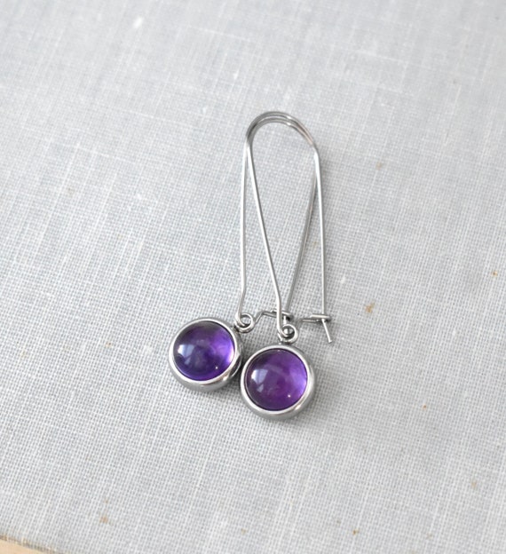 Gemstone Earrings. Stainless Steel. 26 Gemstone options.