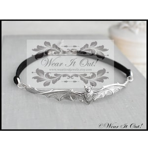 Leren choker van vleermuis. Kies uit 17 leerkleuren