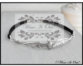 Bat Leather Choker. Choose from 17 leather colors