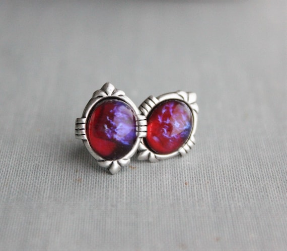 Dragons Breath Mexican Fire Opal Post Earrings. 6 Opal options