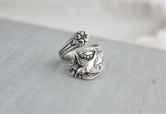 Swallow Spoon Ring. Bird Ring