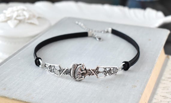 Squirrel Statement Choker. Choose from 16 leather colors