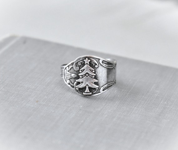 Christmas Tree Spoon Ring. Christmas Ring