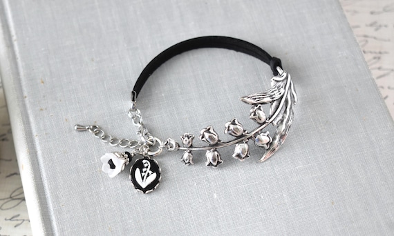 Lily of the Valley Leather Bracelet