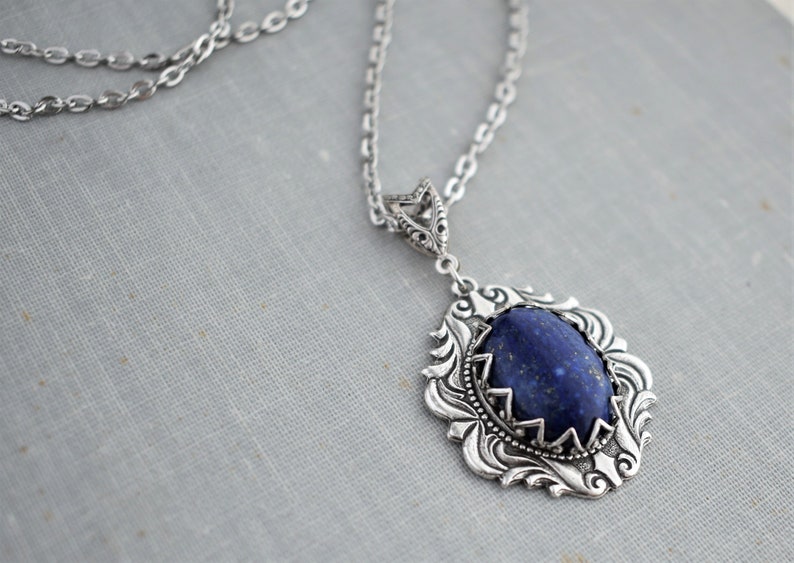 Lapis Lazuli Necklace. Gemstone Necklace image 7