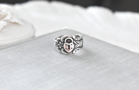Heart Lock Spoon Style Ring.