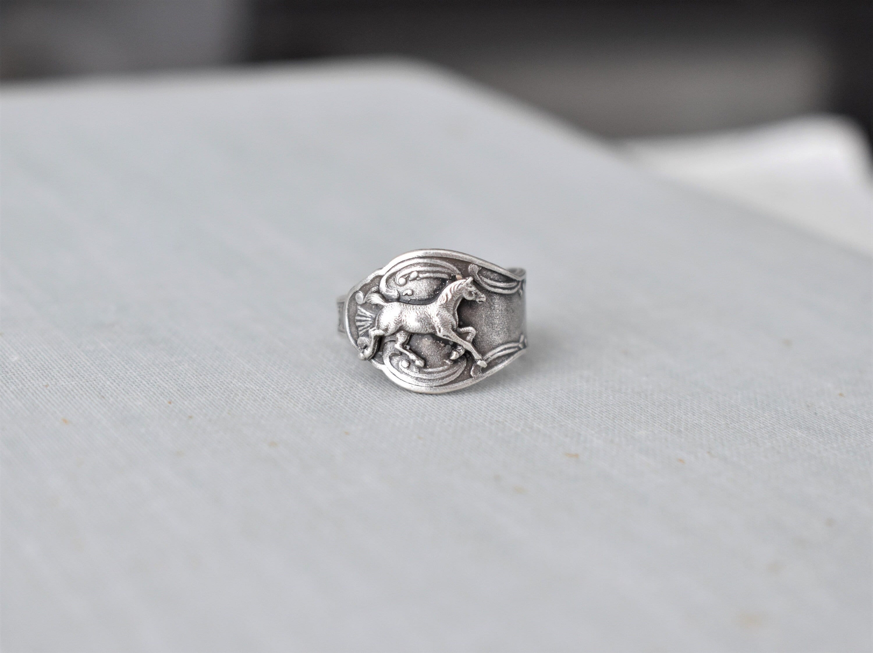 Horse Spoon Ring. Dainty Ring