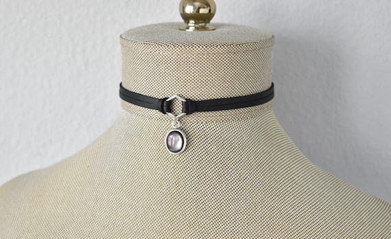 Black Pearl Choker. 15 Gemstone options