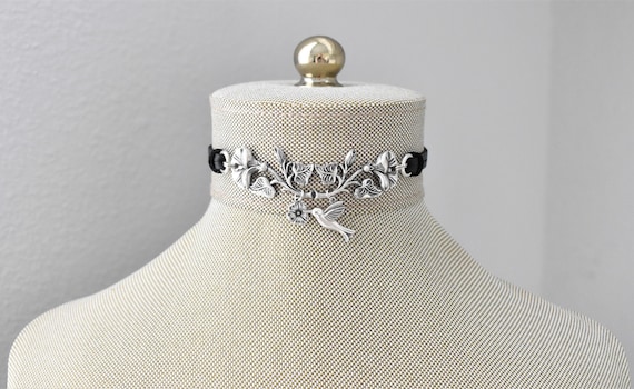 Hummingbird Statement Choker. Choose from 16 leather colors