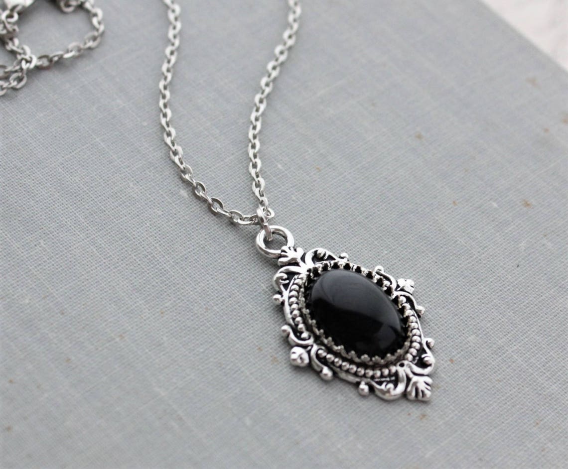 Black Onyx Necklace. Gemstone Necklace. - Etsy