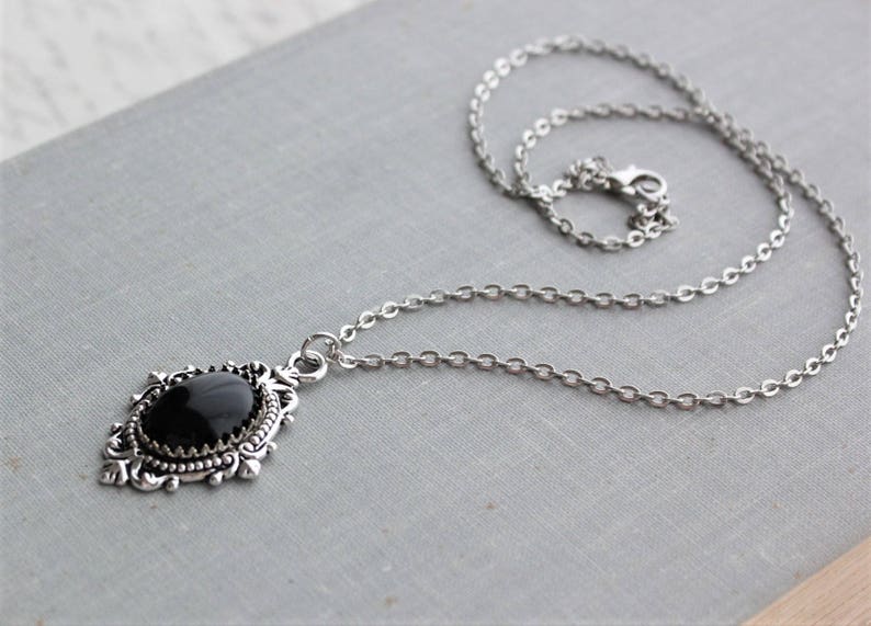 black onyx pendant necklace black onyx pendant necklace