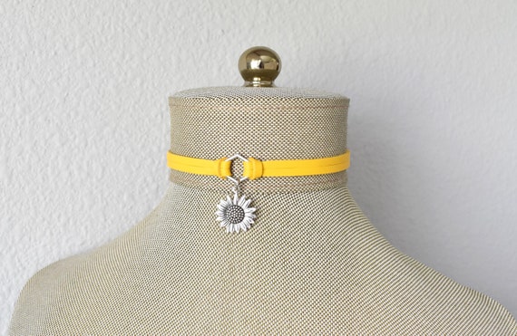 Sunflower Leather Choker. 20 Leather Options