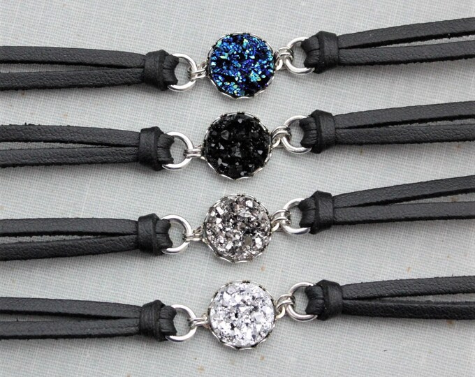 AI067 - Druzy purple Stone Choker