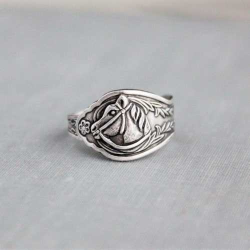 Custom Engraved Horseshoe Turquoise Ring – Sterling Silver Bohemian Ring For Women, Good Luck Gift, Personalized - View #3