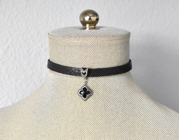 Onyx Leather Choker. 9 Leather Options
