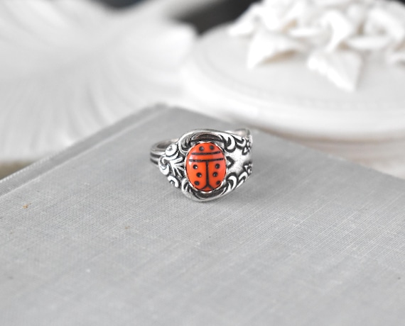 Ladybug Spoon Ring